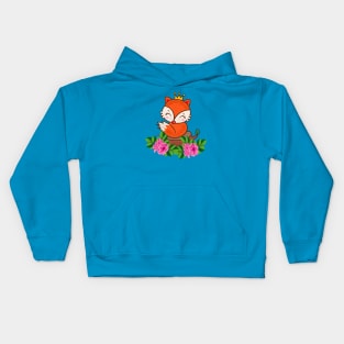 Cute Fox Animal Flower Kids Hoodie